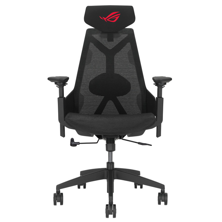 ROG Destrier Core ergo gaming chair with futuristic cyborg aesthetic, versatile seat adjustments for the perfect posture, , and crafted from durable polyamide nylon and breathable mesh