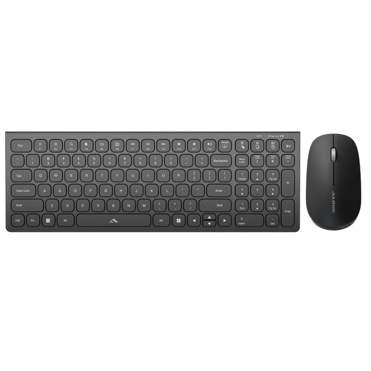 ALOGIC Echelon Compact USB-C Rechargeable Bluetooth Keyboard for US Win Black + Mouse Combo, US