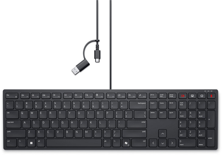 Dell Wired Collaboration Keyboard KB525C - USB A/C Black