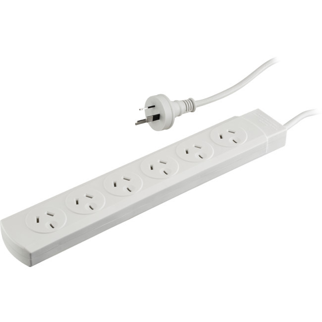 DOSS PB60 6 WAY POWERBOARD WHITE WITH OVERLOAD PROTECTION