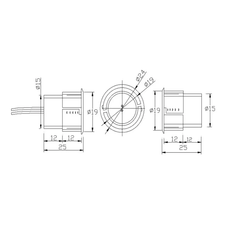 Flush Mount Magnetic Reed Switch Normally Open