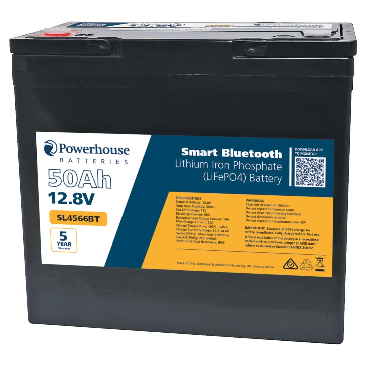 12V 50Ah Lithium LiFePO4 Battery F8 With Bluetooth