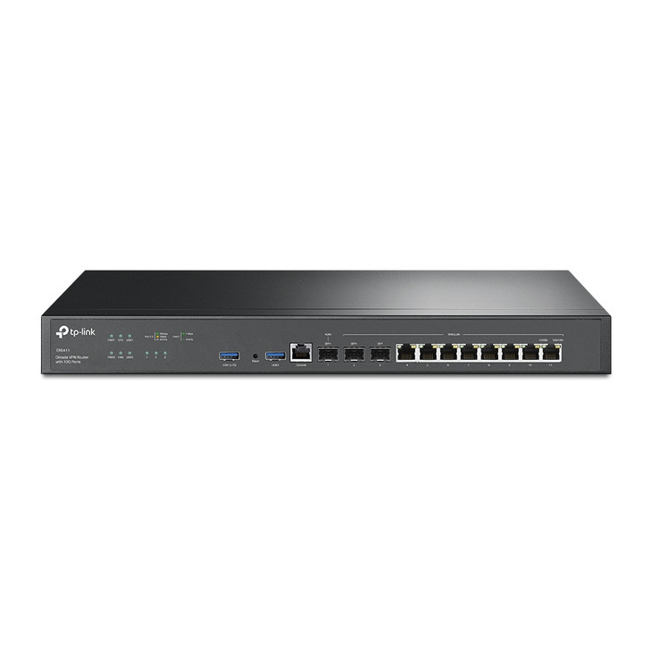 TPLINK TP-LINK OMADA 10G VPN ROUTER, 10GE SFP+ WAN(1), LAN/WAN(1), GbE SFP(1), LAN/WAN(8), 5Y - ER8411
