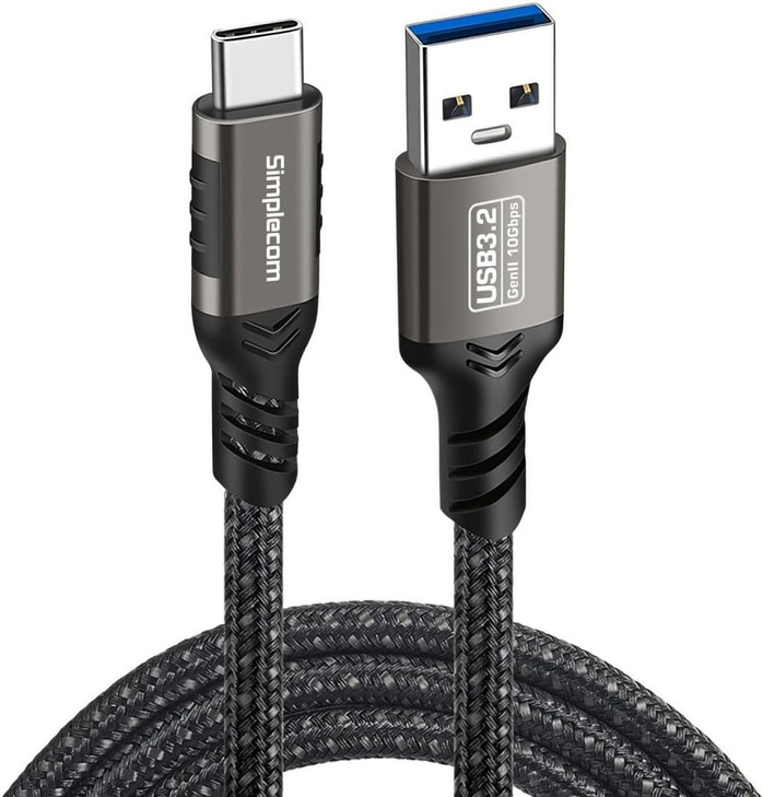 Simplecom CAU520 USB-A to USB-C Data and Charging Cable USB 3.2 Gen2 10Gbps 2M