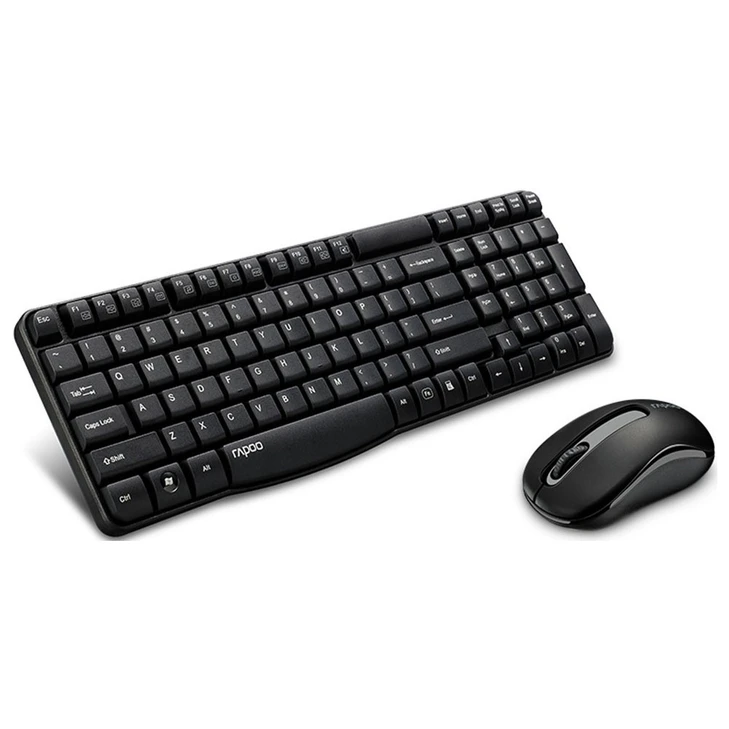 RAPOO X1800S 2.4GHz Wireless Optical Keyboard Mouse Combo Black - 1000DPI Nano
