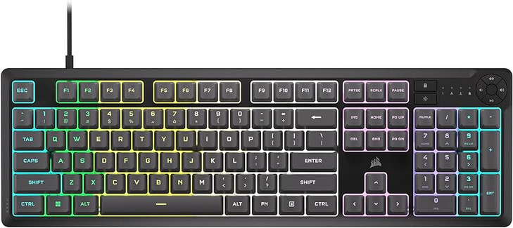 CORSAIR K55 CORE RGB Grey  Gaming Keyboard Dynamic Five Zone RGB, Six Macro Keys Spill Resistant. 6 onboard Effects, ICUE, 2024