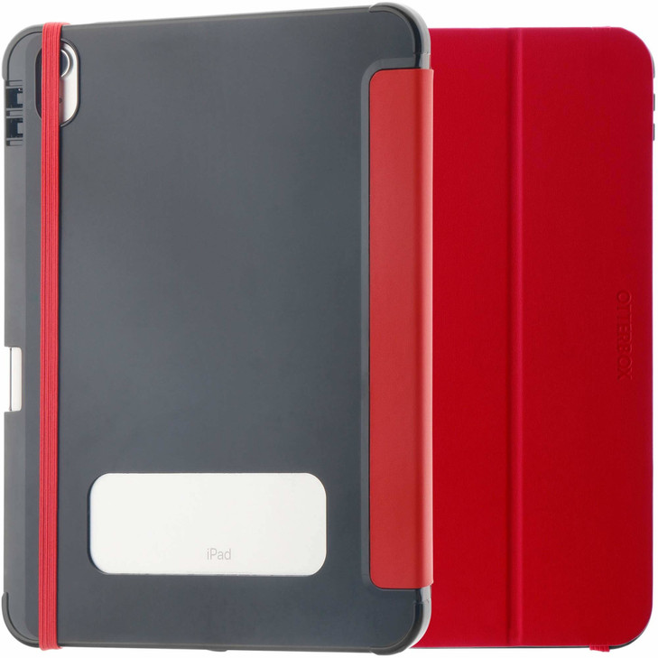 OtterBox React Folio Apple iPad (10.9') (10th Gen) Case Red ProPack - (77-92193), DROP+ Military Standard, Pencil Holder, Multi-Position Stand
