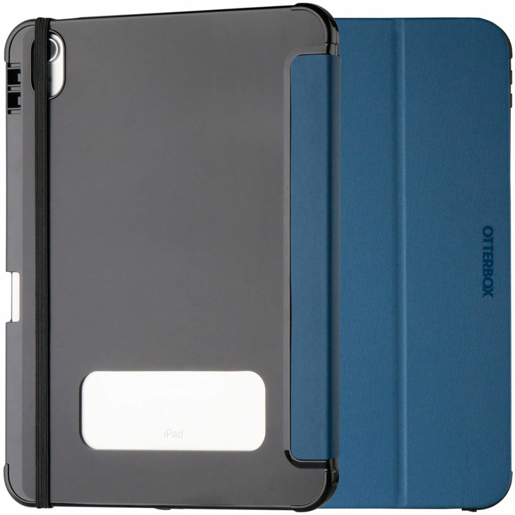OtterBox React Folio Apple iPad (10.9') (10th Gen) Case Blue - (77-92189), DROP+ Military Standard, Pencil Holder, Multi-Position Stand, Raised Edges