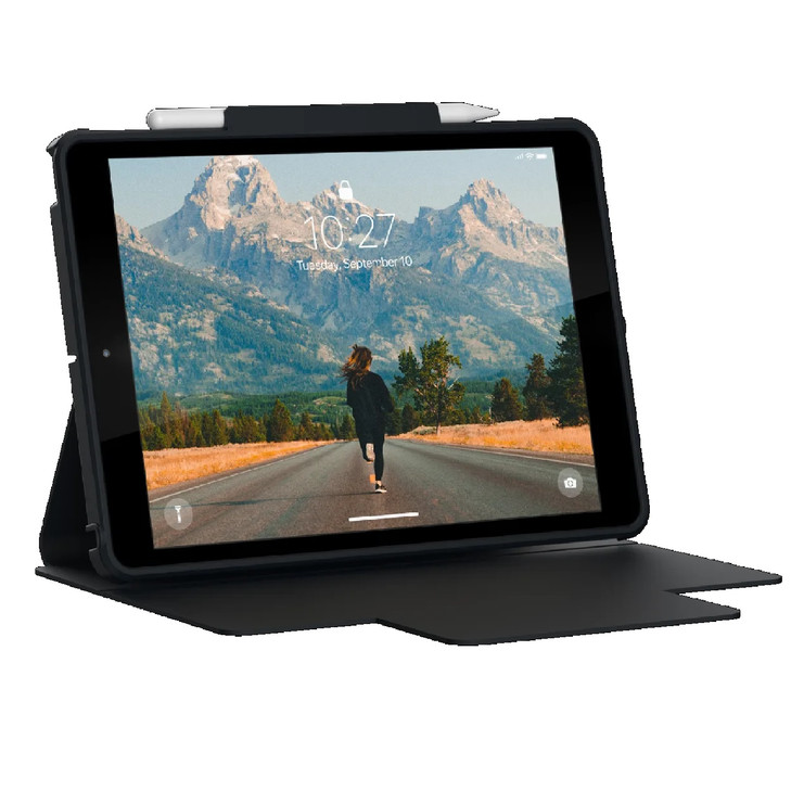 UAG [U] Dot Apple iPad (10.2') (9th/8th/7th Gen) Folio Case - Black (12191V314040), DROP+ Military Standard, Pencil Holder,TPU cover