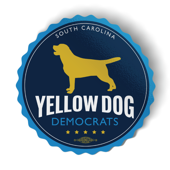 Yellow Dog Democrats (3" x 3" Vinyl Sticker Pack of Two!) South