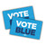 Vote Blue (4" x 2" Vinyl Sticker -- Pack of Two!)