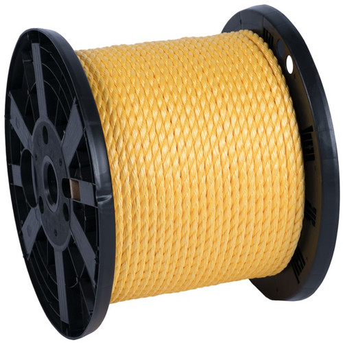 5/8 3-Strand Yellow Polypropylene Rope - 600' Spool