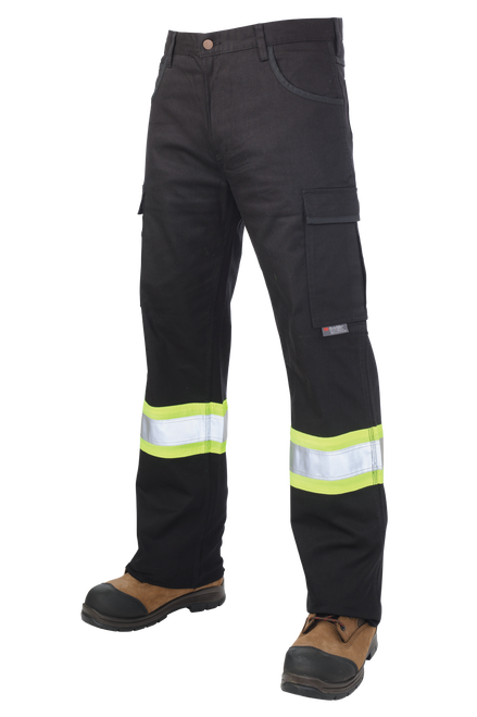 Tough Duck Relaxed-Fit Tough Flex Twill Safety Cargo Pant (Black)