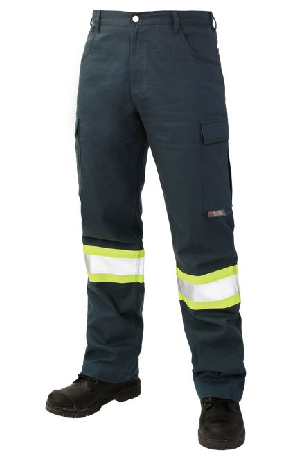 Tough Duck Relaxed-Fit Tough Flex Twill Safety Cargo Pant (Navy)