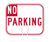 JBC Plastic Cone Sign "No Parking" (12.25" X 10.75") (White)