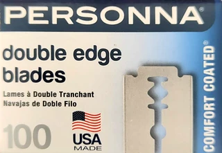 Personna Comfort Coated (Lab Blue) double edge blades, box of 100