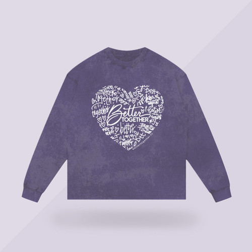Better Together Graffiti Heart Purple Tee front