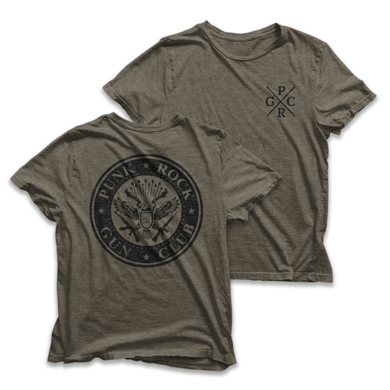 Punk Rock Gun Club T-Shirt - X Logo
punkrockgunclub PRGC 
Visit badattitudedept.com to purchase