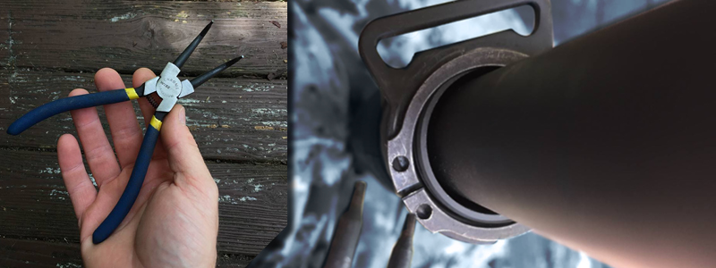 barrel off and rotate the stamped sling loop plate