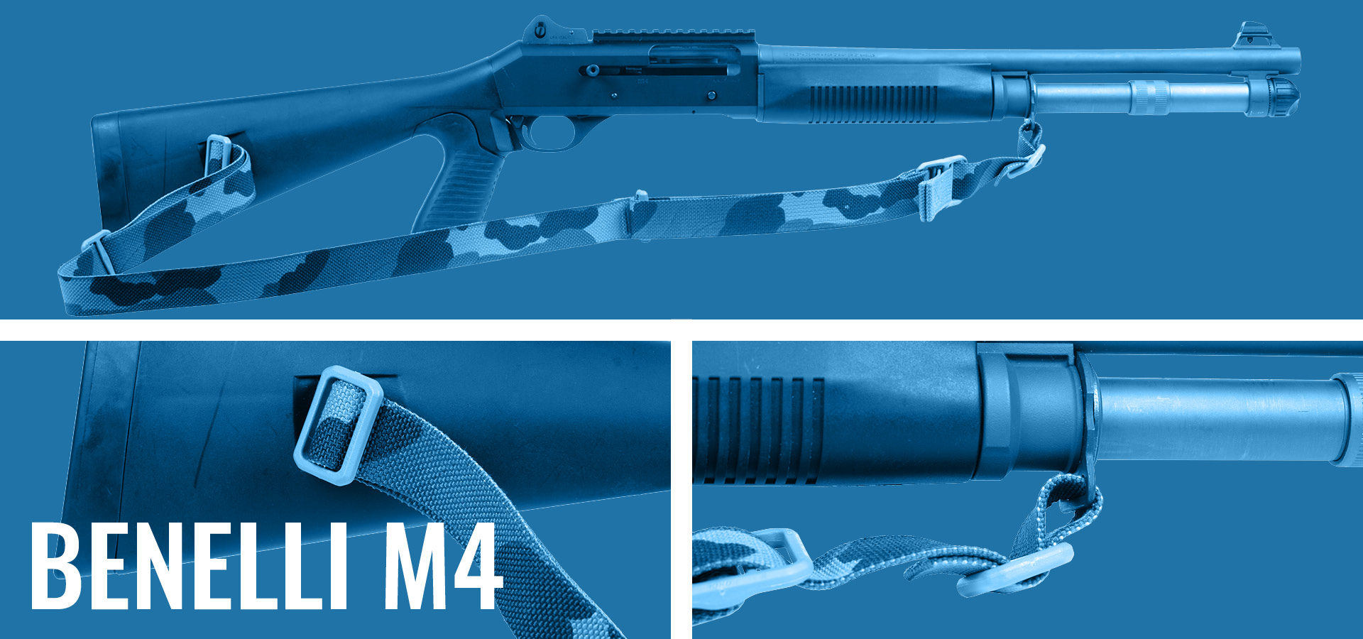 Benelli M4 / M1014 Shotgun and Vickers Sling with Front and Rear Swivel Adapters
