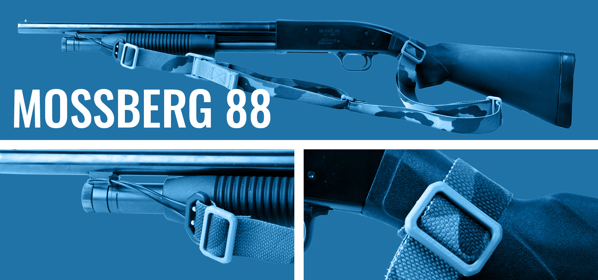 Mossberg 88 sling with stock and barrel attachment