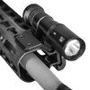 Offset Scout Mount KeyMod securing a compact weapon light to a rifle handguard.