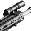 Offset Scout Mount KeyMod securing a compact weapon light to a rifle handguard.