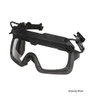 Ops-Core STEP-IN® Visor – Black with Clear Tint, low-profile ballistic protection, fits behind NVGs, adjustable bungees
