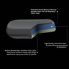 Helmet pad cutaway showing layered foam, moisture-wicking top, and energy-absorbing core