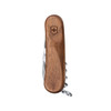 Victorinox Swiss Army Evolution 10 pocket knife with walnut wood scales and multiple built-in tools.
