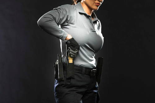 Black Belt Pouch worn on person and mag pull