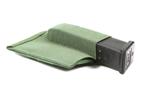 green Double Pistol MOLLE Pouch with elastic