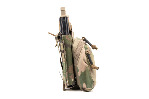 Side view of stacked molle pouch