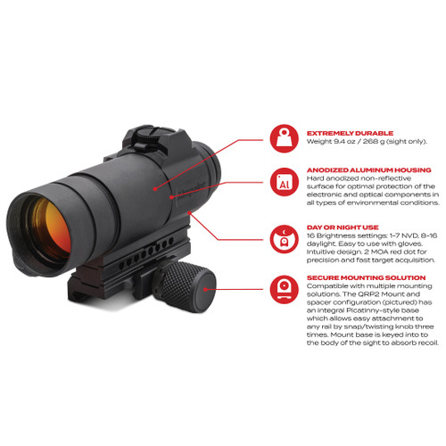 Aimpoint Comp M4s 2 MOA red dot reflex sight without mount