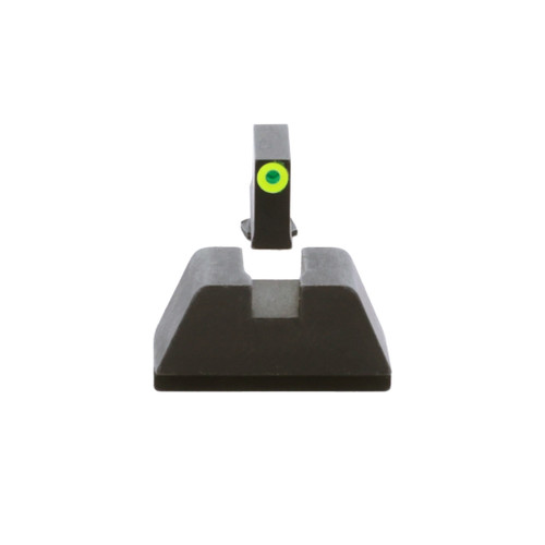 AmeriGlo GL611 XL tall optic and suppressor height sights for Glock with green tritium front and black rear.