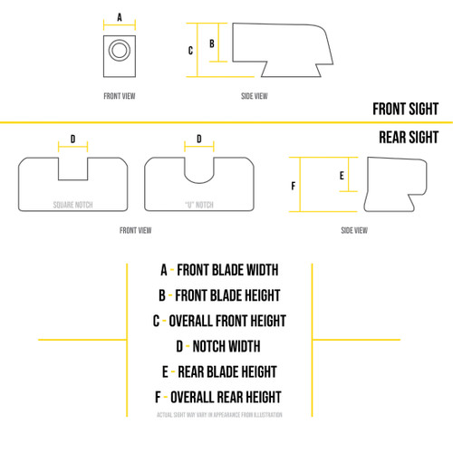 AmeriGlo GL429 Glock XL Tall Optic Ready Sights details