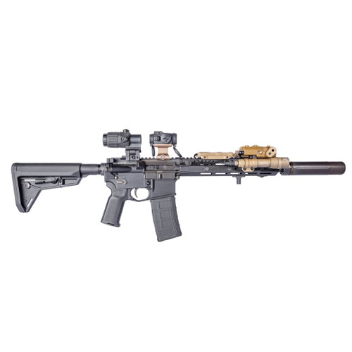 Arisaka Side Scout Mount KeyMod installed with tactical weapon light system