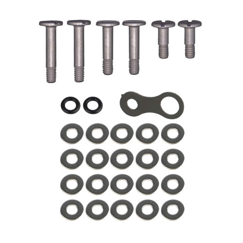 KeyBar Hardware Set with screws, washers, O-rings, and titanium key fob link