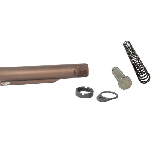 Geissele Automatics Premium MIL-SPEC buffer tube assembly with Super 42 H2 buffer, DDC anodized finish