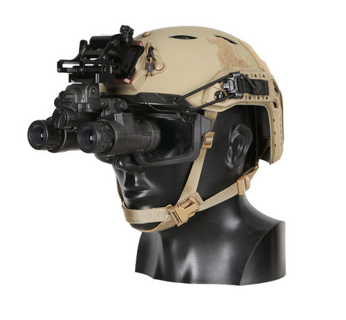 Ops-Core STEP-IN® Visor – Black with Clear Tint, low-profile ballistic protection, fits behind NVGs, adjustable bungees