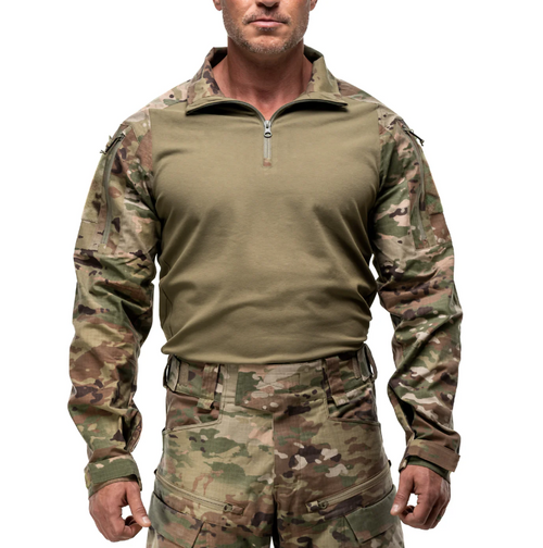 Otte Gear Down Range combat shirt durable stretch NYCO sleeves for tactical use, OCP