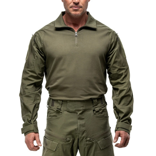 Otte Gear Down Range combat shirt durable stretch NYCO sleeves for tactical use, Ranger Green