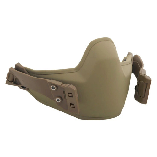 Caiman Tan ballistic jaw guard for helmet system