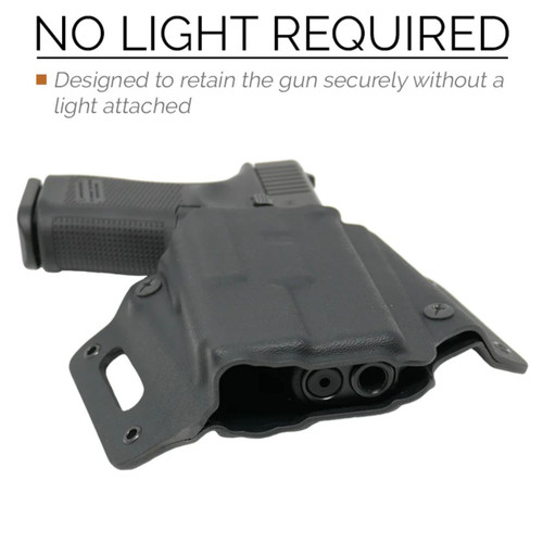 Tenicor ARX LUX OWB holster for Glock 19/45 right hand black, low profile with light support