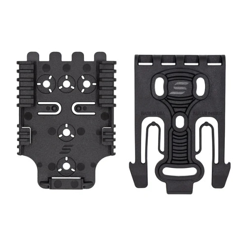 Safariland Quick Locking System Kit with QLS 19 fork and QLS 22 receiver plate for holster mounting, Black