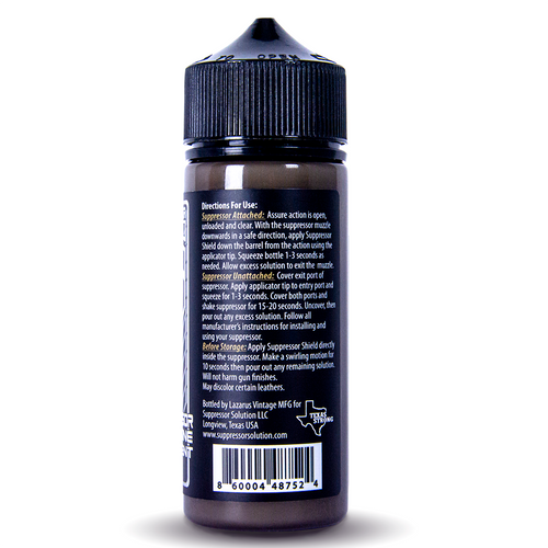 Suppressor Shield all-in-one treatment lubricant cleaner and protectant for suppressor maintenance