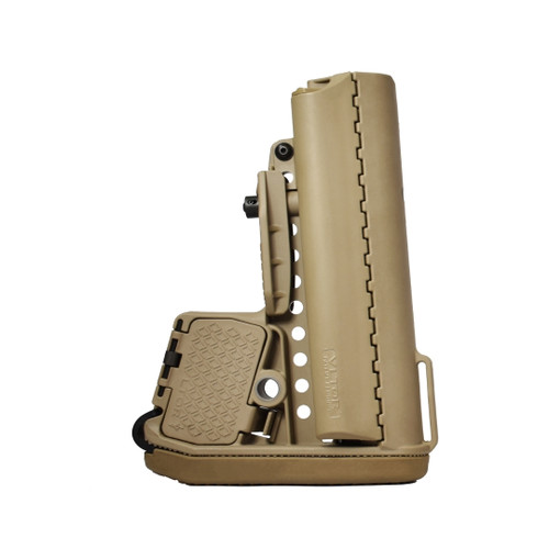 VLTOR EMOD enhanced modular stock FDE Tan with extended cheek weld and storage compartments