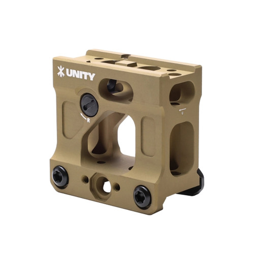 Unity Tactical FAST Micro mount with integrated BUIS, 2.26-inch centerline for Aimpoint Micro optics, fde
