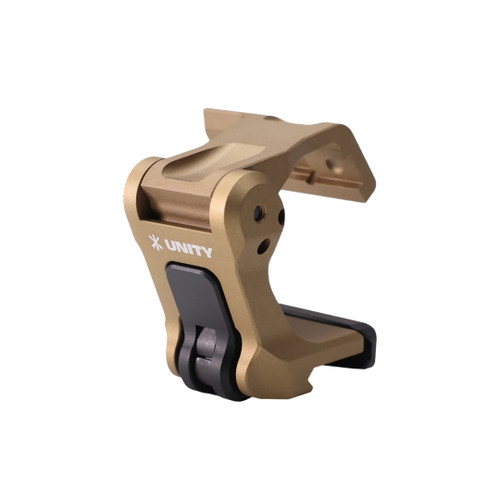 Unity Tactical FAST FTC OMNI magnifier mount with flip-to-center design and QD lever, fde