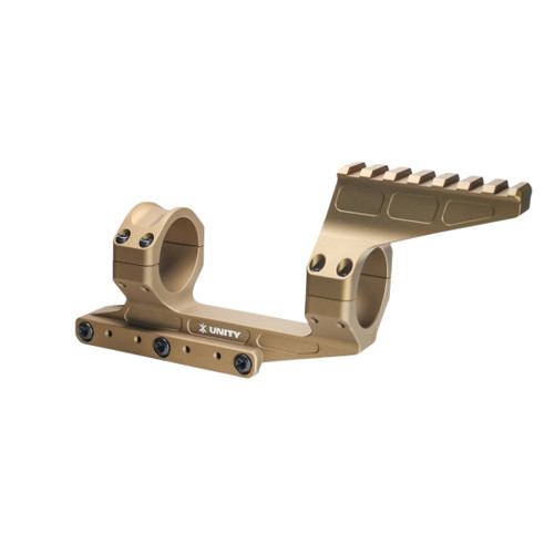 Unity Tactical Diving Board mounted to FAST REKE™ Scope Mount for laser range finder integration, fde